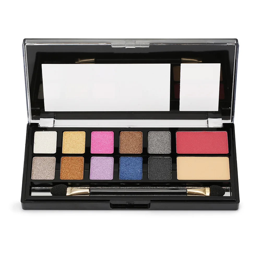 

12 Colors Make Up Palette Eye Shadow Brow Powder Blusher Powder Concealer Metallic Shimmer Waterproof Foundation Makeup Set Kit