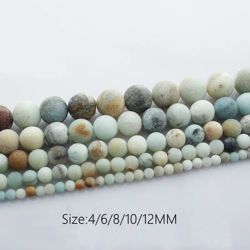 Натуральный неполированный матовый Амазонит Круглый 4 6 8 10 12 мм драгоценный камень ювелирных изделий бусины Findinds поставки HK077