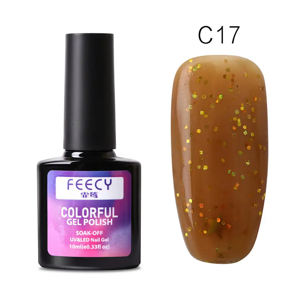 Gel Nail Polish Soak Off UV LED Gel Varnish Wipe Top Coat Color Nail Gel Polish DIY Nail Art Lacquer Manicure Nail Art Tool - Цвет: Feecy C17