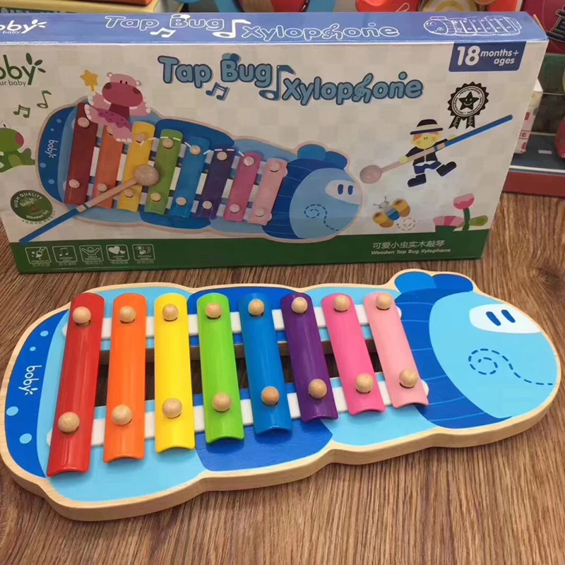 Online 8 Kunci Kartun Anak anak Gambang untuk Balita Bayi Pembuat Kebisingan Alat Musik Mainan dengan Palu