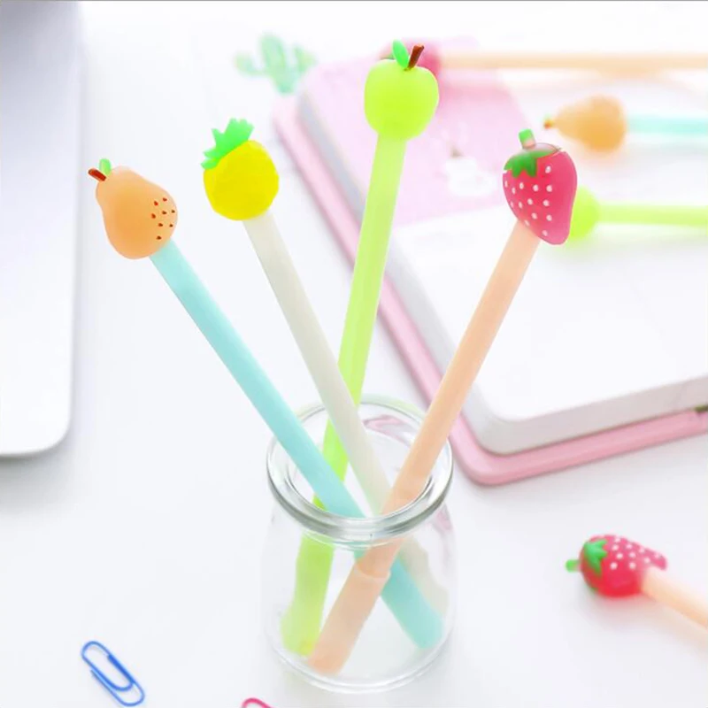 

Fruit Refreshing Style Gel Pen 0.35mm Black and Blue Ink Pens DIY Office Stationery Student Supplies Smooth Writing Pen 1PCS