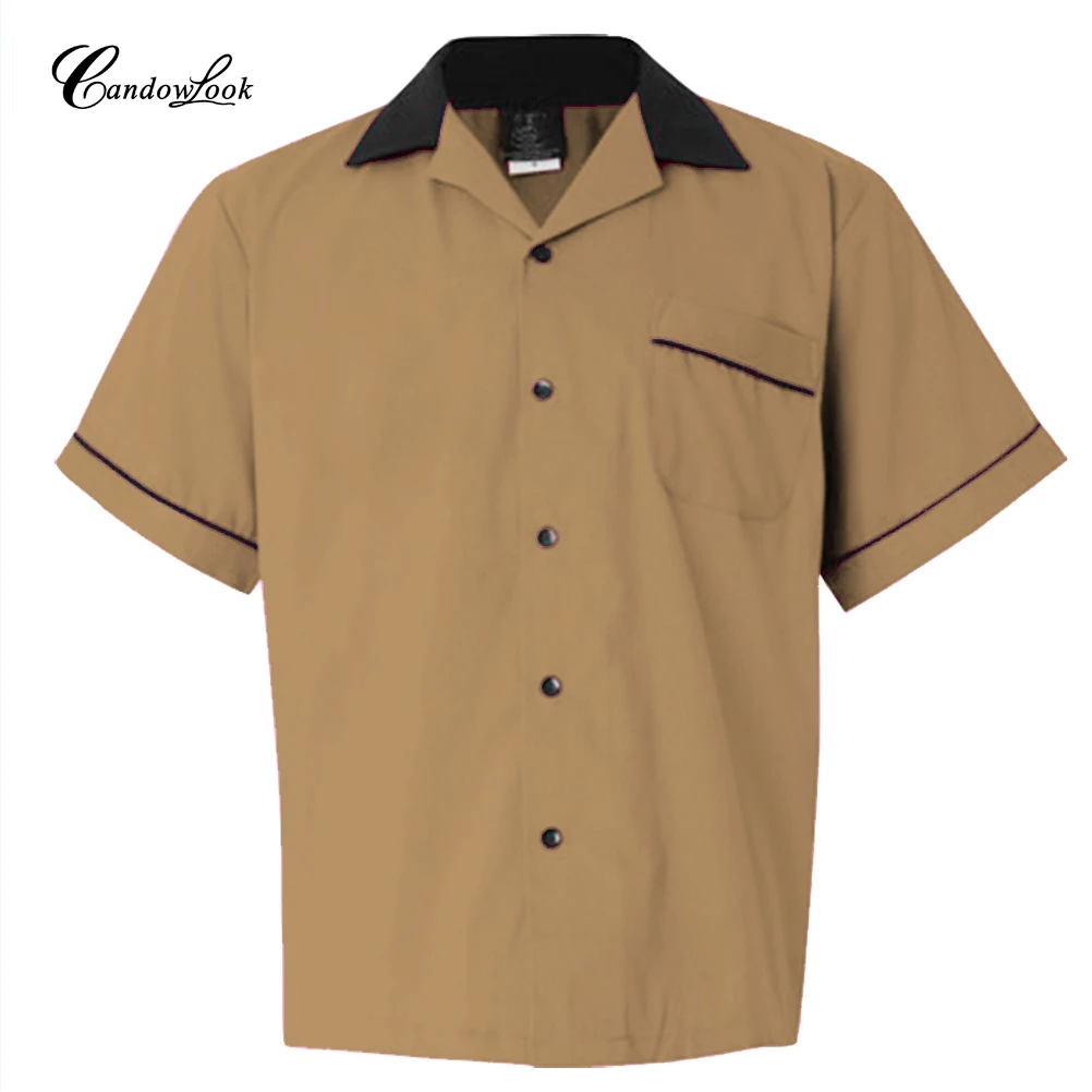 Camisas informales de moda hombre, de corta de algodón con cuello vuelto, Camisa Rockabilly Vintage de 40s 50s para Club de verano, nueva|short sleeve shirt|men casual shirtcasual shirt -