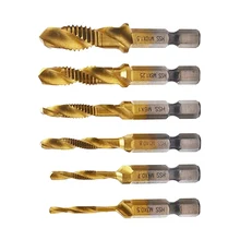 6 шт./компл. M3 M4 M5 M6 M8 M10 метрический винт краны сверла из быстрорежущей стали с 1/4 ''шестигранным хвостовиком резьбы крана спираль винтовой сверло деревообрабатывающие инструменты