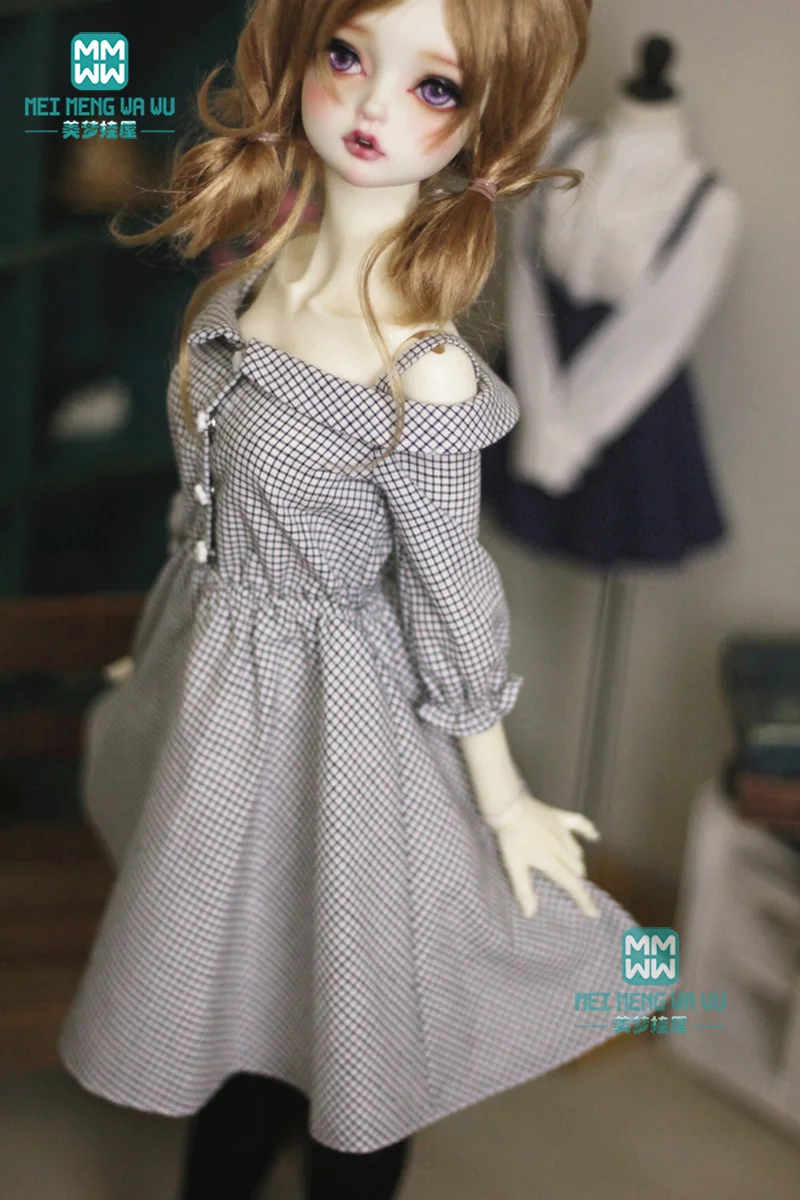 

BJD doll clothes for 60cm 1/3 BJD doll fashion temperament plaid dress with lining