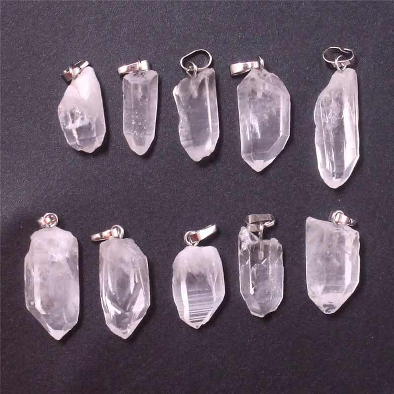 

Druzy 50pcs Trendy Clear Quartz Crystal Irregular Shape Pendant Simple Style Natural Fashion Semi-precious Stones Charm Jewelry