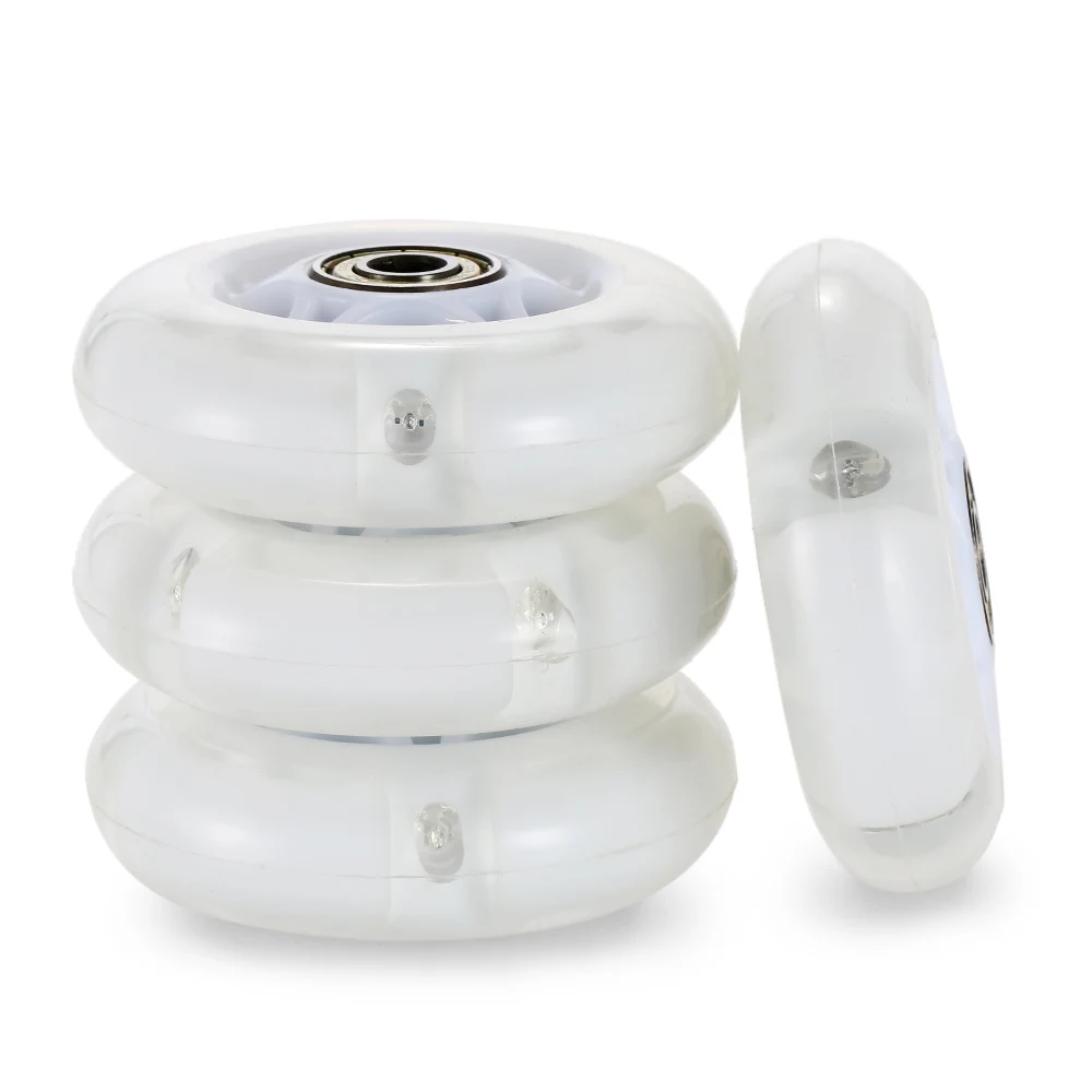

Pack of 4 LED Light up Inline Skates Wheels 64mm / 72mm / 76mm LED Flash Replacement Wheels