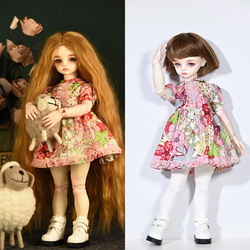 

1/4 Doll Clothes Fashion Cute Dress And White Tights For BJD SD Doll Accessories For Floral Dress Doll Cloth Toys For Girls Gift