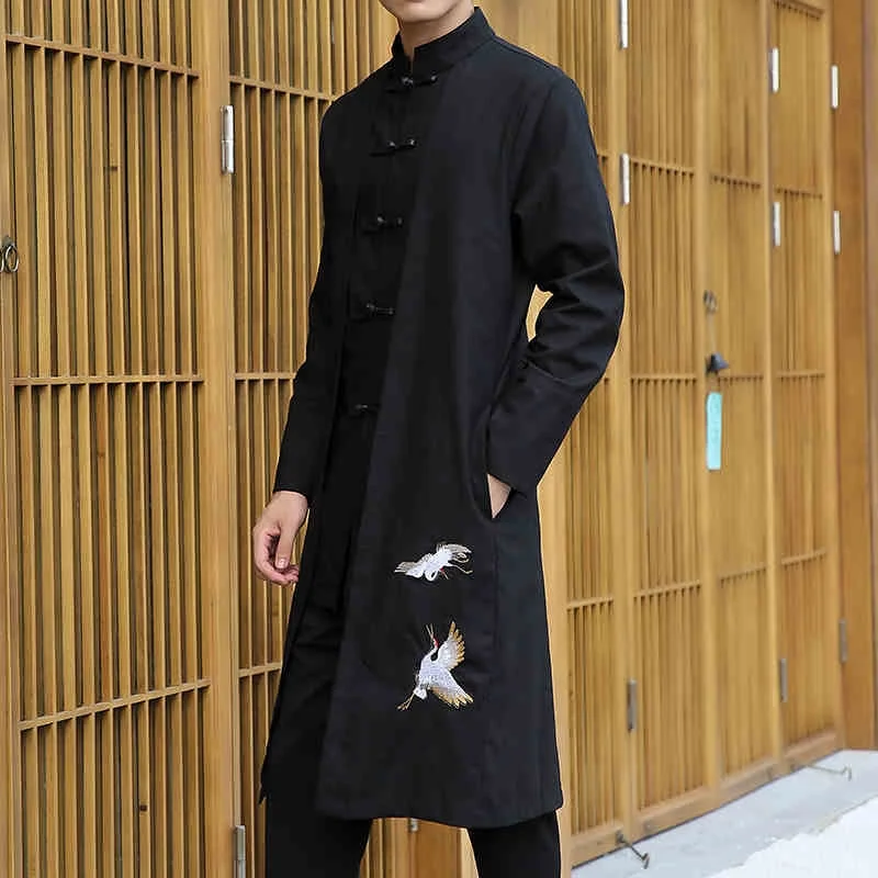 Традиционная китайская одежда для мужчин, мужское пальто, верхняя одежда, Восточный зимний Тренч, Мужская одежда Тренч TA198 - Цвет: 1