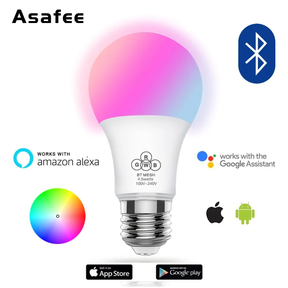 2018 Mesh Bluetooth Smart Bulb 4.5W E27 RGBW LED Bluetooth