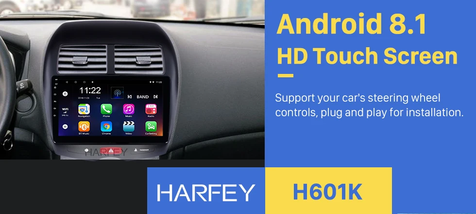 Discount Harfey For 2010 2011-2015 Mitsubishi ASX Peugeot 4008 Car Multimedia player 2DIN Android 8.1 /7.1 WIFI USB GPS Navigation stereo 0