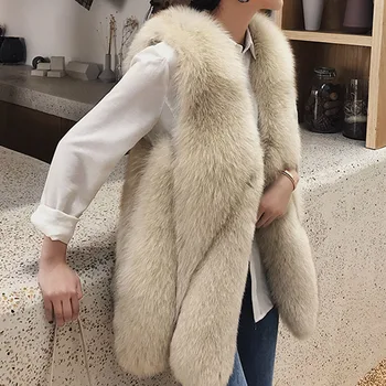 

Whole skin real fox fur vest waistcoat women fashion sleeveless natural fur jacket new 2019 autumn winter