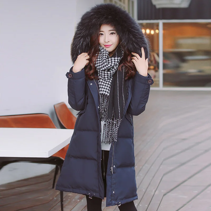 Femmes army Parka Duvet Black Vestes Blanc Ok1281 2019 Nouvelle grey Laveur Raton Le Blue Réel Hiver Vers Bas Décontracté De Chaud Fourrure Col Épais navy Green caramel Survêtement Capot Color Canard Manteaux 6POwFq6