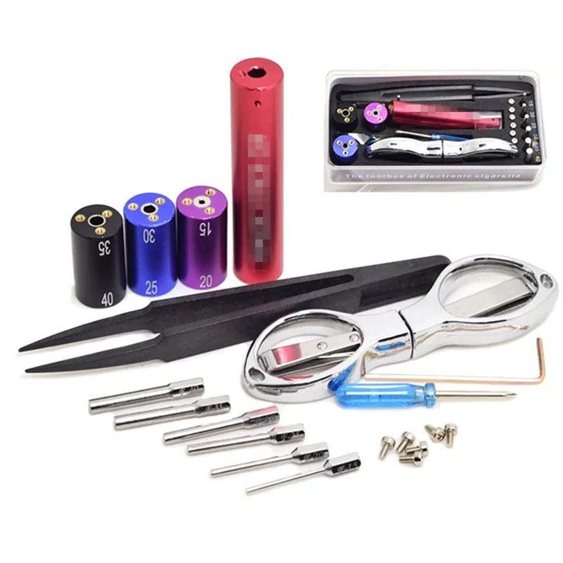 

Coil jig kit 6 in 1 wire coiling machine tool coil rda wick e cigarette tool box
