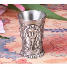 OGRM Handwerk Ägyptischen Pharaonen Zink-legierung Retro Wein Tassen Becher Trinken Geschirr Alte Vintage Metall Pokale Kunst