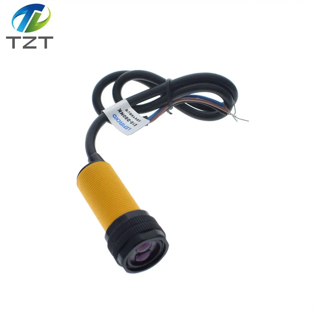 

Smart Car Robot E18-D80NK Infrared Obstacle Avoidance Photoelectric Sensor Proximity Switch 3-80cm Detection Range Adjustable