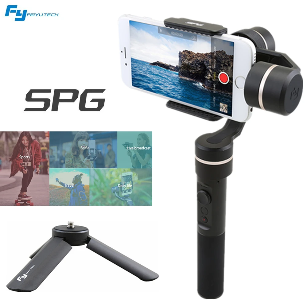 

Original Feiyu SPG 3-Axis omnidirectional hand - held stabilizer for iphone X 8 7 6 Plus Samsung S8 S7 Xiaomi More smart phones
