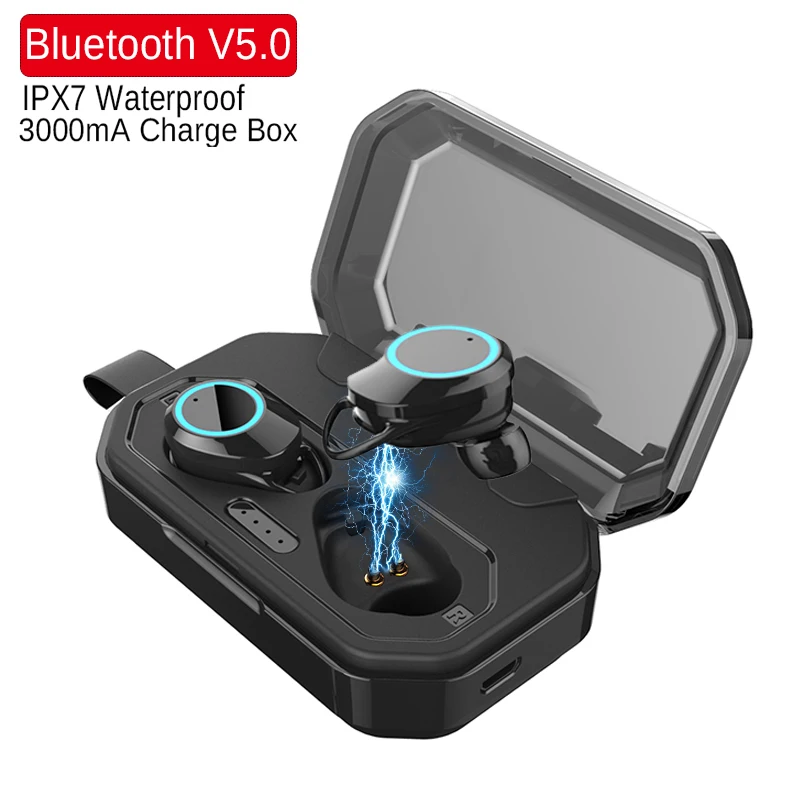 

X6 TWS Wireless In-Earphones Bluetooth 5.0 Earbuds IPX7 Waterproof Headset Fingerprint Touch Earphone with 3000 mAh Charging Box