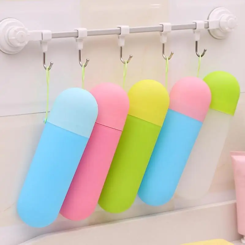 Portable Toothbrush Holder Case Candy Colors Travel Toothpaste Protect Box