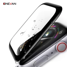 3d borda curvada vidro temperado película protetora para apple watch se 6 5 4 3 2 1 38mm 42mm protetor de tela para iwatch 5 4 40mm 44mm