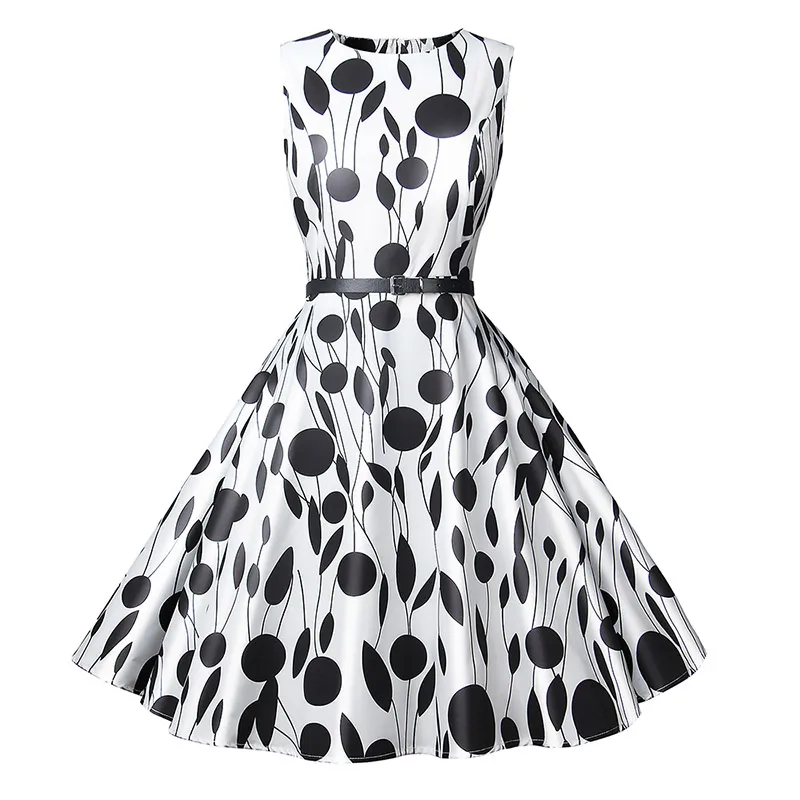 

HeyGalSing Floral Print Summer Dress Women 2018 Vintage Elegant Swing Rockabilly Party Dresses Plus Size Casual Midi Tunic Dress