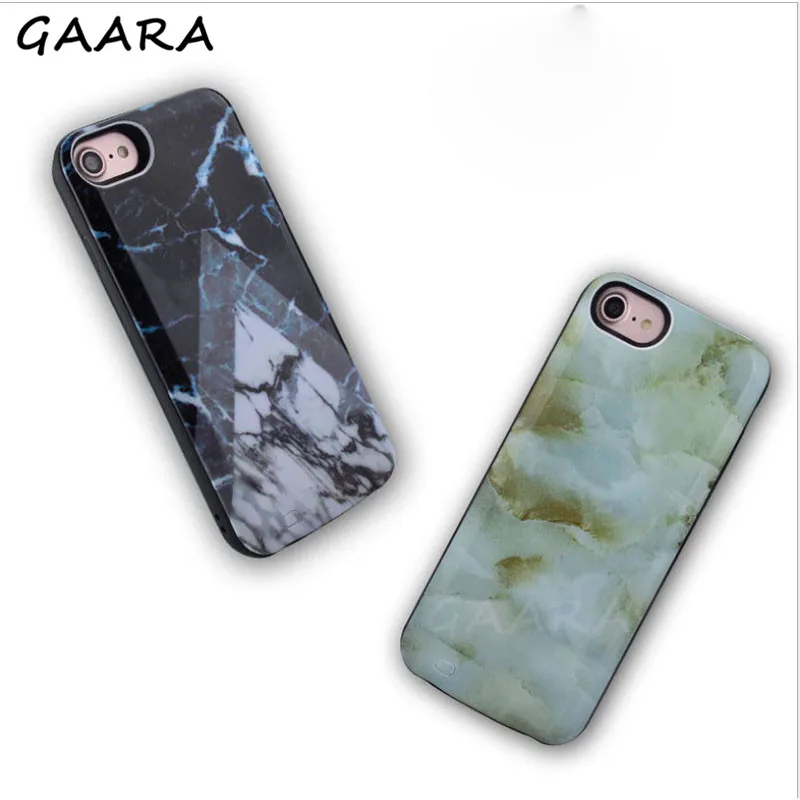 

for iPhone XR X XS Max Marble Tempered Glass Battery Case 6 6s 7 8 Plus 6000mAh High Capacity Power Bank Case Waterproof carcasa