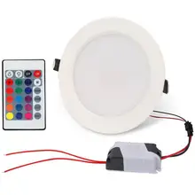 3 Вт, 5 Вт, 10 Вт, RGB светодиодный потолочный светильник белого цвета, потолочный светильник, встраиваемые точечные лампы с дистанционным управлением RGB AC85-265V CE/ROHS