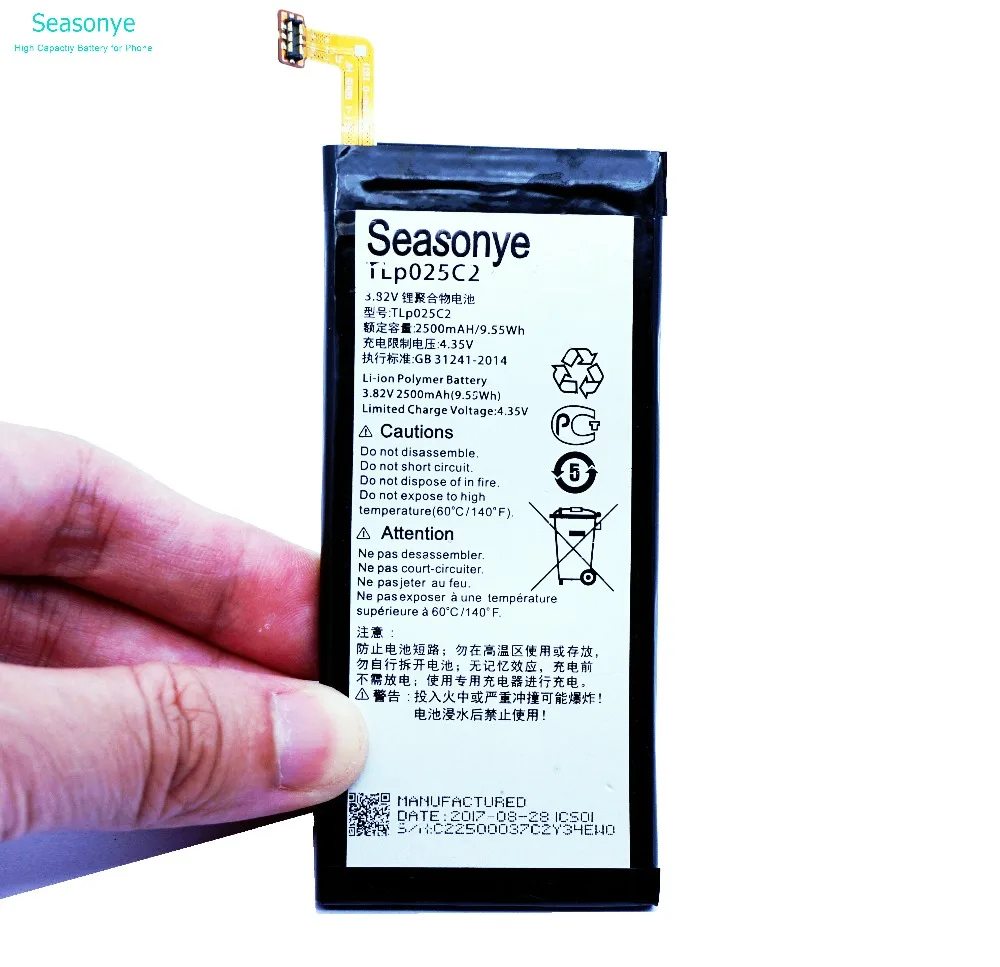 Seasonye 2500 мАч/9.55Wh TLP025C2/TLP025C1 Замена Батарея для Alcatel One Touch POP 4 Plus 4+ OT-5056D 5056D 5056A 5056W