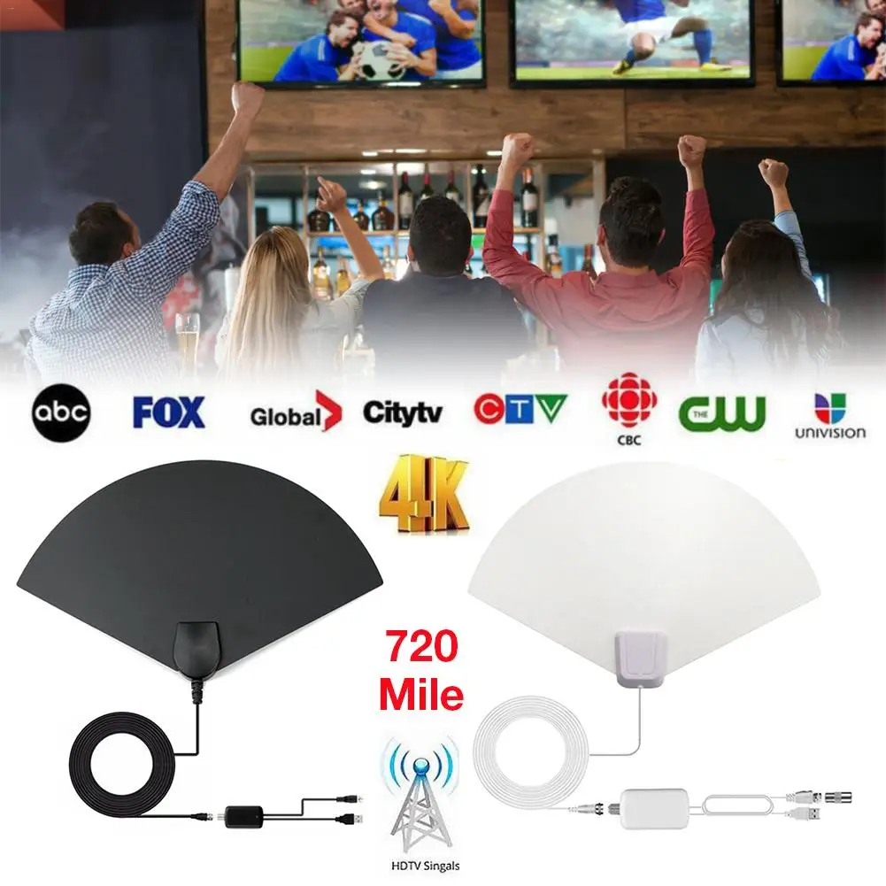 

720 Miles Indoor DTV Digital TV Antenna HDTV Antena HD Cable TV Antena With Signal Amplifier Booster Antennas DVB-T2 TV Aerial