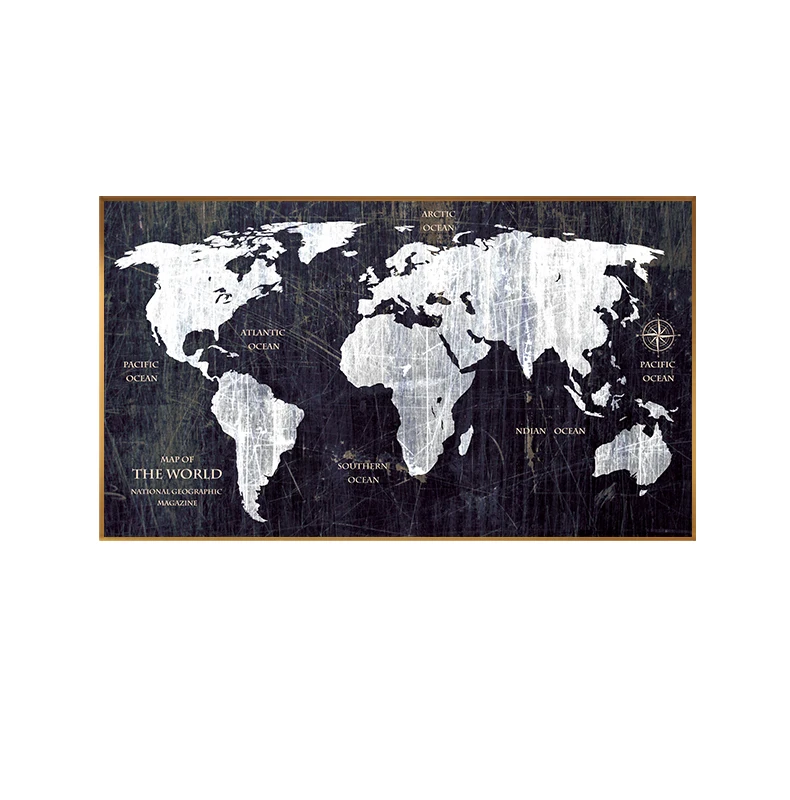 Современный плакат с принтом, большая настенная художественная картина, абстрактная карта мира, холст, живопись для гостиной, Куадрос, салон, Decoracion - Цвет: world map