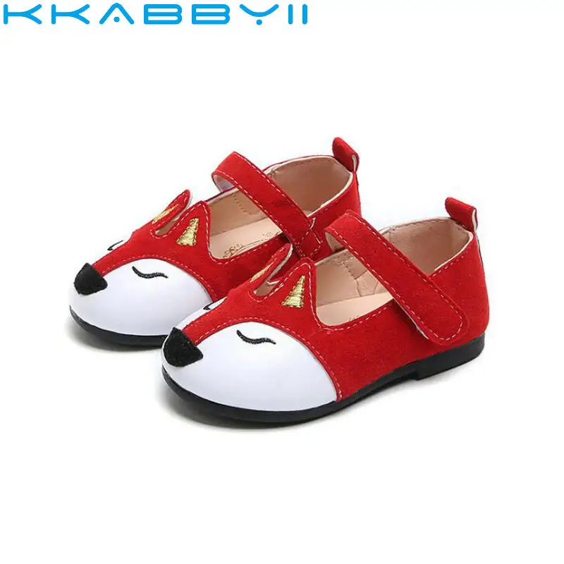 

2018 spring autumn new girls lovely cartoon fox shoes children non-slip princess shoes baby toddler shoes for kids