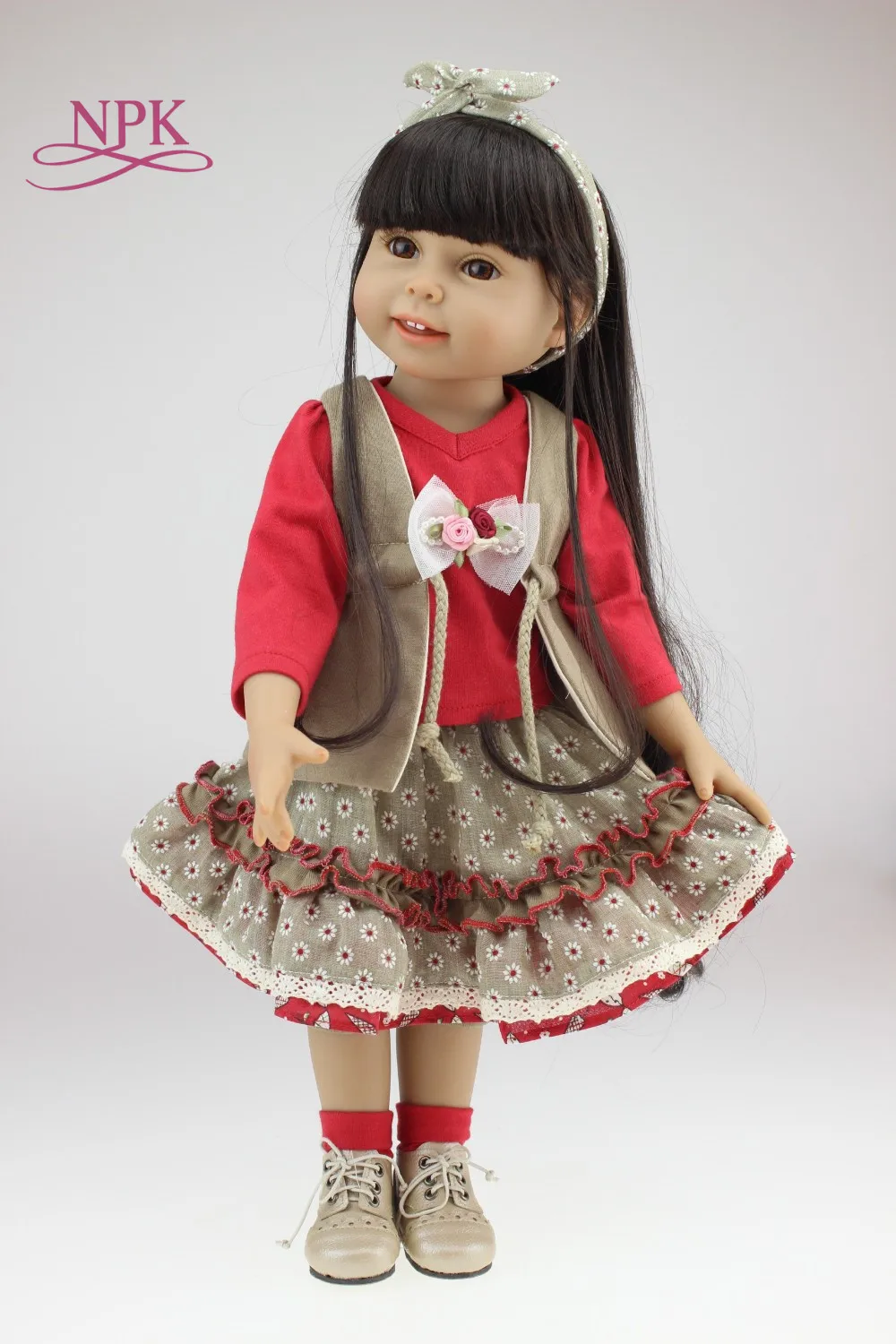 NPk 45cm Doll Fashion Full Vinyl Girl Bjd Doll Collection SD BJD Doll Realistic Baby Alive Toys Handmade Kids Princess Doll