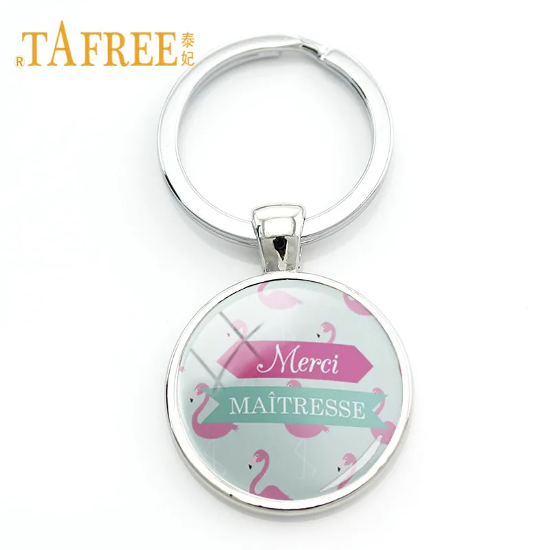 TAFREE художественный брелок с изображением фламинго и брелоки Merci Super Maitresse дизайн