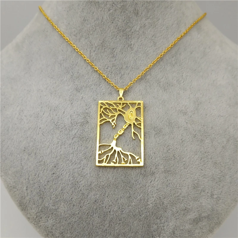 Lphzqh 卸売トレンディ多極ニューロンペンダントネックレス女性科学生物学心理学広場宝石襟アクセサリーギフト Pendant Necklaces Aliexpress