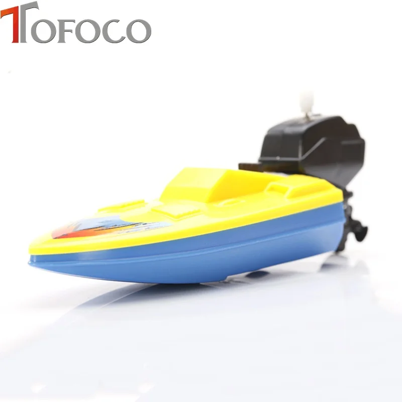 TOFOCO مضحك البلاستيك تصورها لعب سباق قارب ل حمام في الحمام الشاطئ بركة الاستحمام الاطفال قارب سباق لعبة هزازة هدية