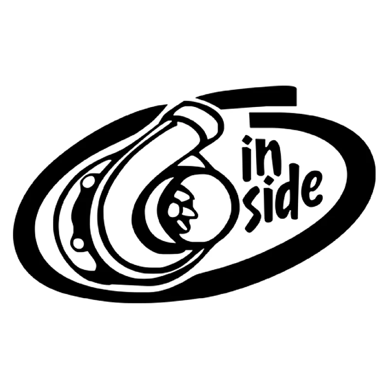 

CS-353#12*20cm TURBO INSIDE funny car sticker and decal silver/black vinyl auto car stickers