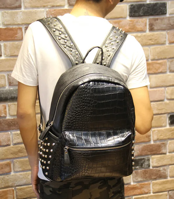 rivet leather backpack6