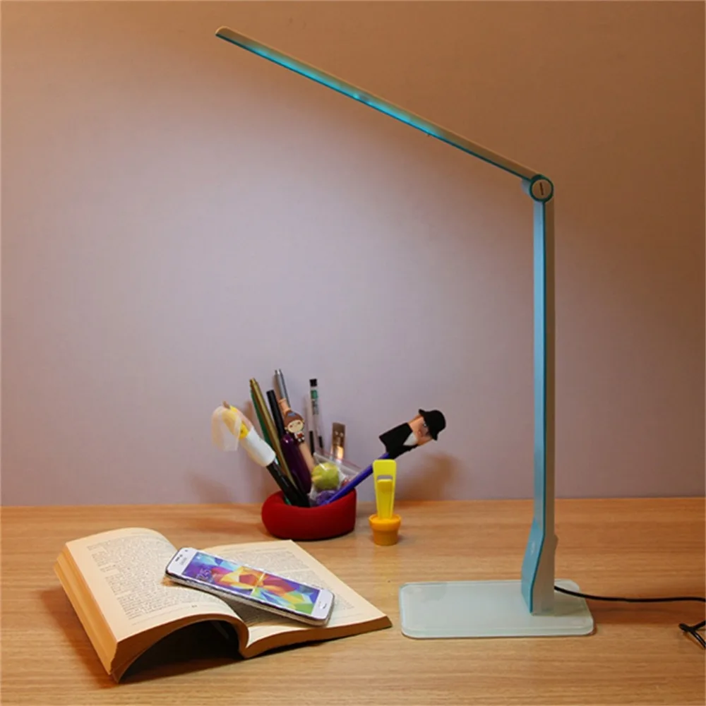 

Up/Down 120Rotatable Clip On Table Desk Lamp Reading Light Blue