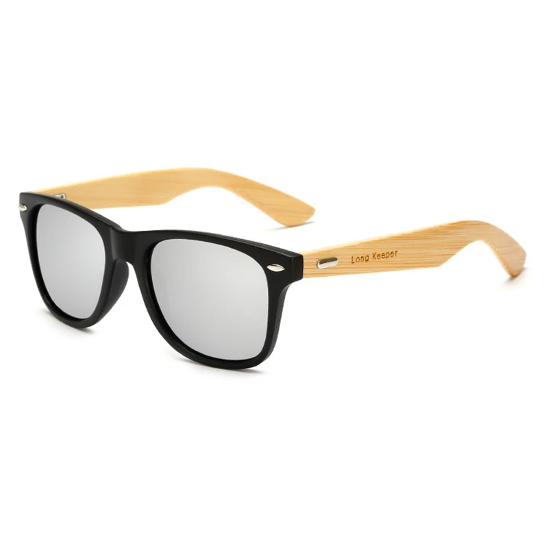 Longkeperer, фирменный дизайн, бамбуковые солнцезащитные очки для ног, мужские, деревянные солнцезащитные очки, женские,, деревянные солнцезащитные очки,, Хит, LKP1501 - Цвет линз: Black White