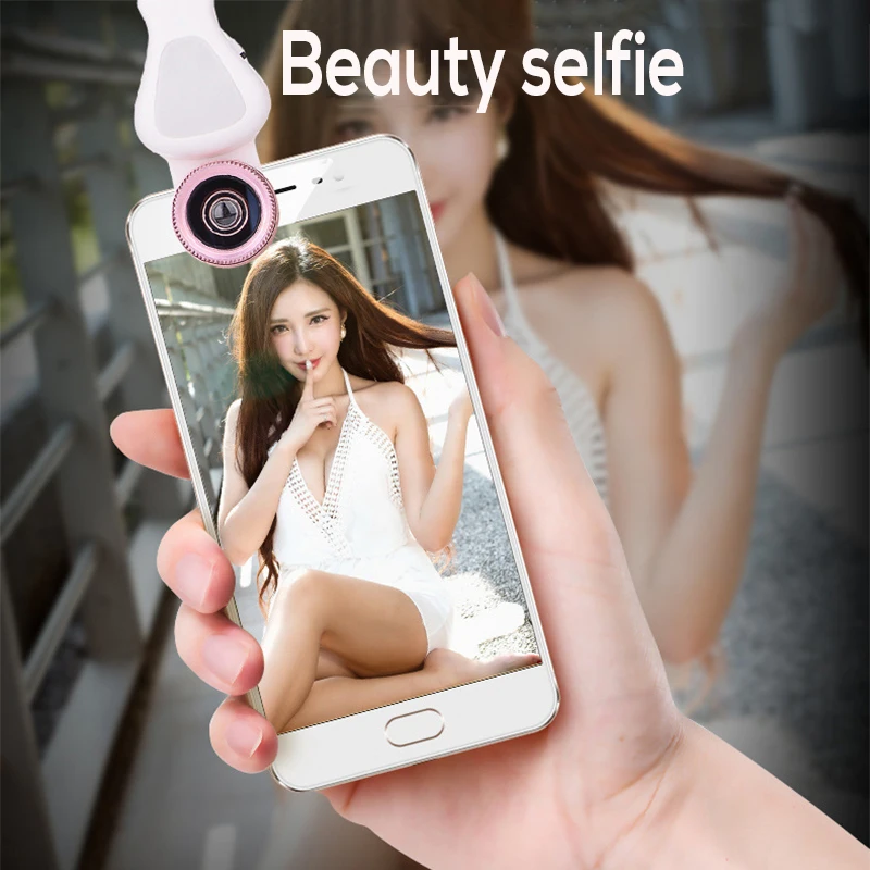 Светодиодная вспышка для селфи мобильный телефон линзы заполняющий свет + 0.62X