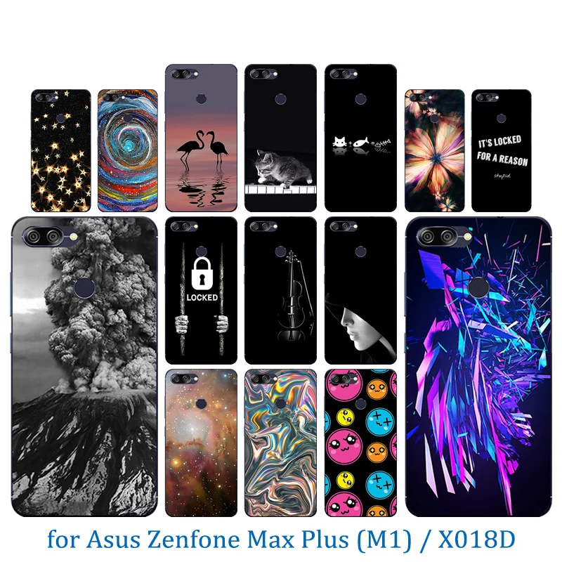 5.7 inch For Asus ZenFone Max Plus M1 ZB570TL Crystal Back Cover Volcanic Pattern Zenfone Plus(M1) X018DC Coques |