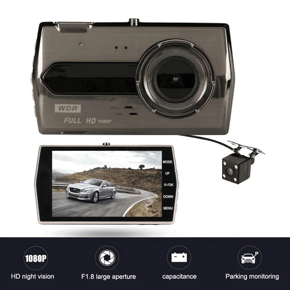 4,0 дюйма 1080P HD Автомобильная DVR камера с обратной камерой ИК ночного видения Авто Вождение видео рекордер 12.0MP Автомобильная Даш камера 4,0 дюйма 1080P HD Автомобильная DVR камера с обратной камерой ИК ночного видения Авто Вождение видео рекордер 12.0MP Автомобильная Даш камера