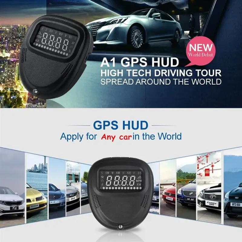 Светодиодный дисплей цифровой универсальный автомобильный HUD GPS Спидометр