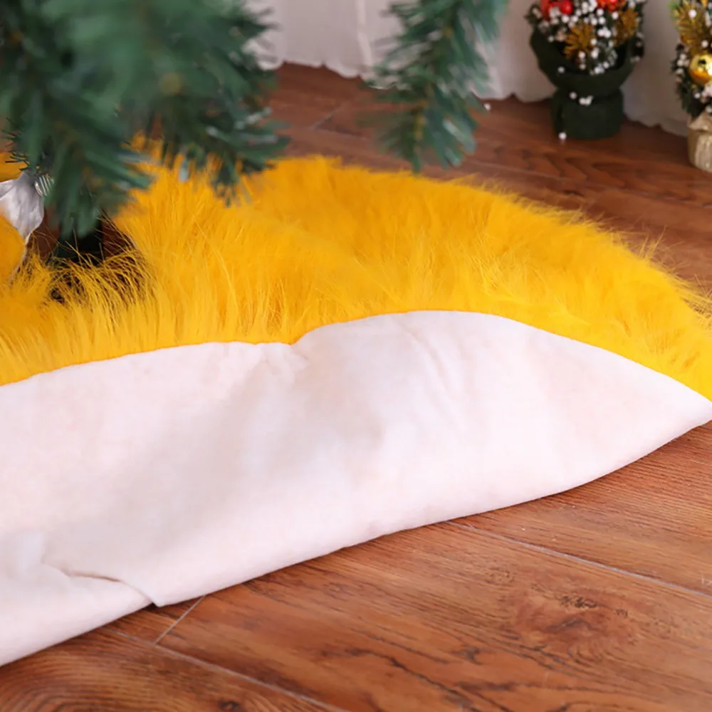 Рождественское украшение для дома 1 шт. белые плюшевые юбки для рождественской елки меховой ковер Noel Natal tree юбки Новогоднее украшение
