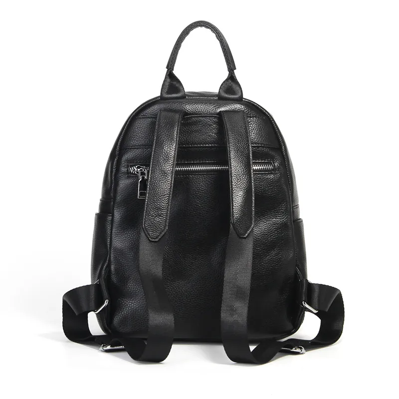 Nesitu Высокое качество большой емкости Новая мода Черный Натуральная кожа милые женские рюкзаки девушка леди дорожная сумка женская M1019