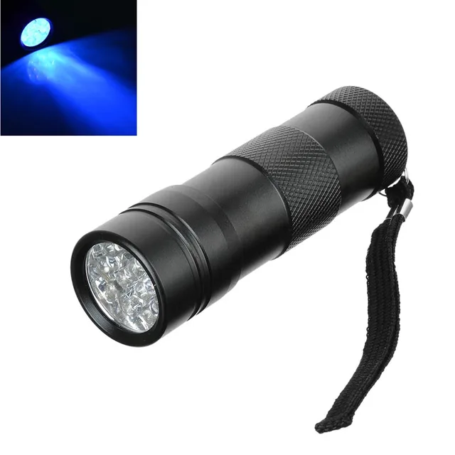 1 mode uv flashlight 12 led purple light led flashlight torch uv