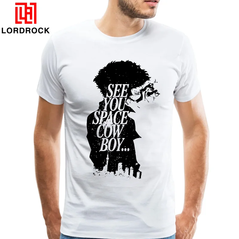 

Cool Fashion Anime Cowboy Bebop T-shirt Uncle Spike Spiegel Men See You Space T Shirt Summer Smoking Tee Shirt Fans Clothing