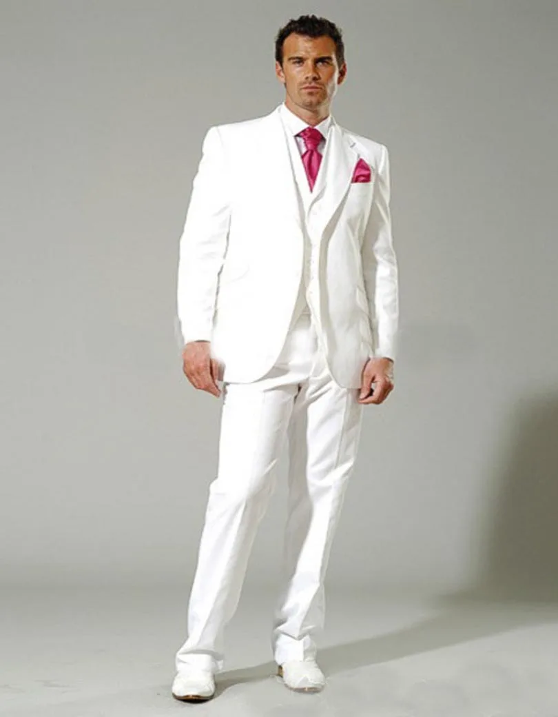 white wedding suits for groom