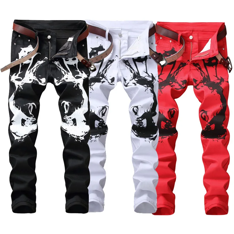 red and black pants