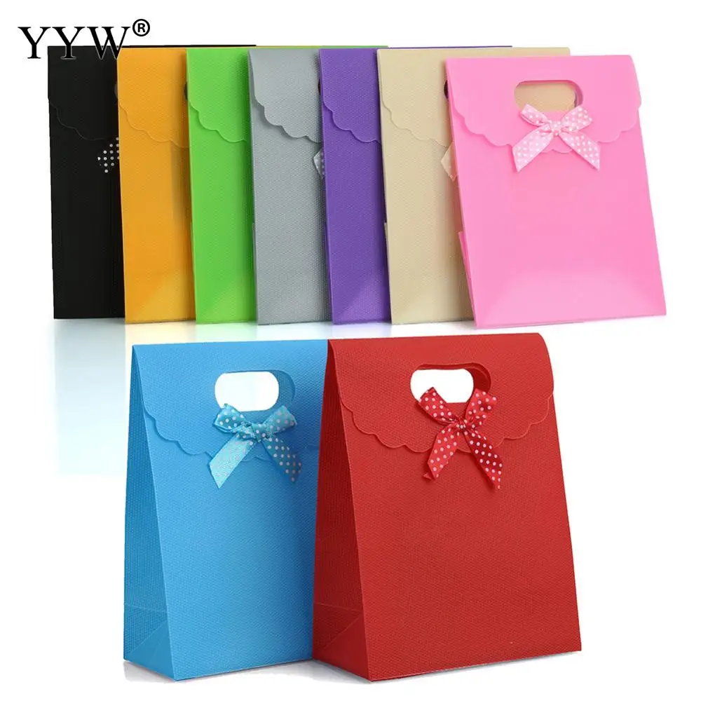 Fashion Gift Wrap Bags Plastic with Satin Ribbon Rectangle more colors for choice 123x160x3mm 12PCs/Bag Pouches Satin Jewelry