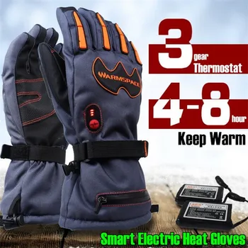 

5600mAh Intelligent Electric Heating Gloves Super Warm Outdoor Sports Ride Ski Gloves Lithium Battery 5 Finger Back Hand Heating